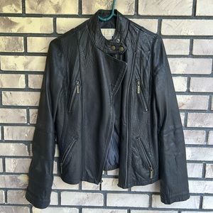 Michael Kors Genuine Leather Moto Jacket